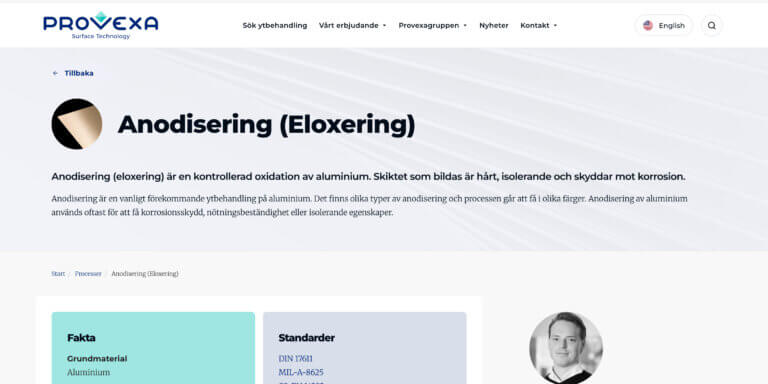 UX/UI, Webbdesign (WordPress), Provexa